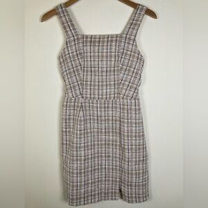 Monteau LA Tweed Plaid Mini Dress S